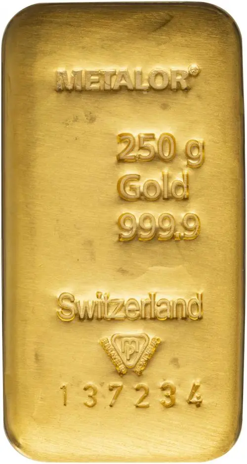 250g Gold Bar — Metalor